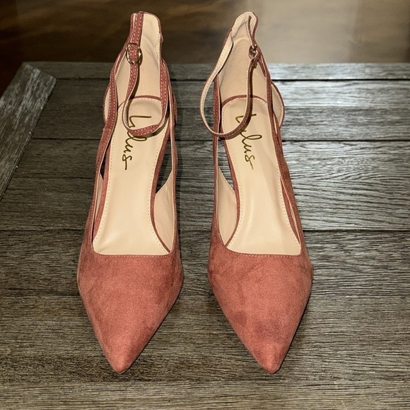 Lulus Deacon Rusty Rose Faux Suede Pointed-Toe Ankle Strap Heels - Picture 4 of 9